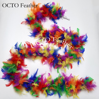En gros Conception Personnalisée Arc-En-Ciel Couleurs Turquie Chandelle Plume Boa Pour La Décoration De Fête D'événement