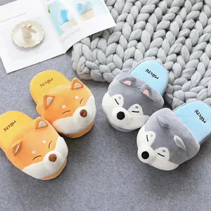 Lovely Customized Cute Women Girl Plush Animal Shaped Slippers Wholesale EVA Opp Bag Picture Women's Indoor Shoes Warm Slippers