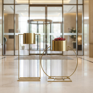 Décoration d'<span class=keywords><strong>intérieur</strong></span>, vase à fleurs de luxe, pots à fleurs pour la décoration de la maison, <span class=keywords><strong>jardinière</strong></span> d'<span class=keywords><strong>intérieur</strong></span>, <span class=keywords><strong>jardinière</strong></span> de jardin extérieure, pots à plantes en métal d'extérieur - Product Image 2