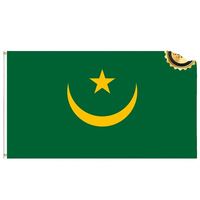 Drapeaux de la Mauritanie en gros 3x5 pieds, polyester 68D/100D, personnalisables, livraison rapide d'un fournisseur fiable