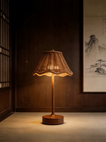 Lampe de table d'hôtel moderne en rotin, rechargeable, LED à intensité variable, batterie incluse, éclairage décoratif naturel pour salon et bureau