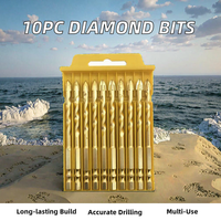 Forets diamantés Premium 10 pièces forets à carreaux de verre à tête croisée pour carreaux de porcelaine et de céramique en alliage durable