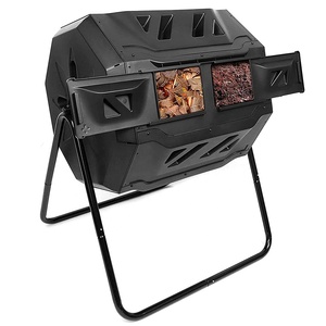 160L Outdoor Tumbling <strong>Composter</strong> Dual <strong>Rotating</strong> Batch <strong>Composting</strong> <strong>Bins</strong> Moving Type Turner Machion <strong>Composter</strong> for Garden Yard - Product Image 1
