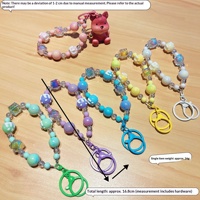 Porte-clés créatif de style coréen en acrylique coloré, perles plaquées, pour décoration de poupée DIY, breloque de coque de téléphone et ornement suspendu
