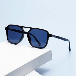 Lunettes de soleil pilote vintage 2025 personnalisées avec logo, grande monture, pour hommes et femmes, protection UV400, double pont, forme carrée - Product Image 1