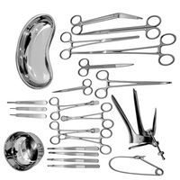 Kit d'instruments chirurgicaux 22 pièces réutilisables, autoclavables, en acier inoxydable, pour chirurgie générale, certifié CE