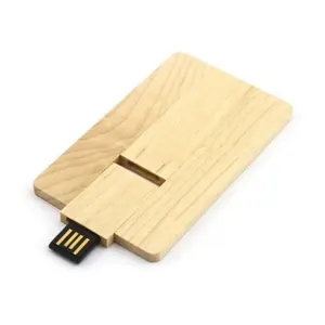 Electronic Gadgets Custom LOGO Wooden Credit Card USB Flash Drives 64GB 32GB 16GB full color printing Pendrive 8GB