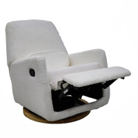 Geeksofa Chaise inclinable manuelle moderne en tissu doux avec fonction berçante et pivotante pour meubles de salon