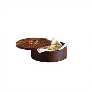 Boîte à chapati en bois, boîte à roti, de forme ronde, de qualité supérieure, ustensiles de cuisine, boîte à chapati à prix avantageux - Product Image 1
