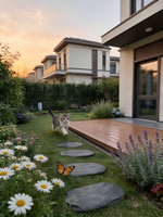Kit complet de terrasse composite décorative extérieure, embossage 3D, bois-plastique, imperméable, antidérapant, grain de bois, design moderne, jardin