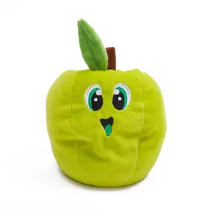 Interactive Fruit Shape Soft Vegetable Toy For Dogs Squeaky Apples For Pet chew Toy factory