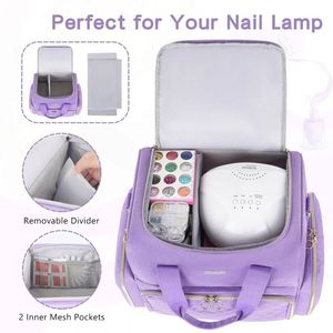 Sac portable personnalisé BSCI à double couche, avec impression de votre logo pour l'emballage d'outils de manucure et de dissolvant pour vernis à ongles - Product Image 5
