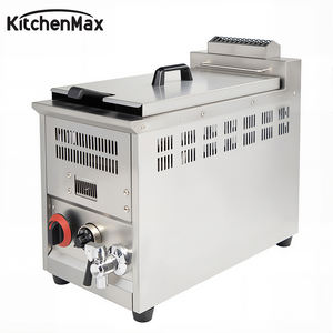 Friteuse à gaz multi-paniers réglable KitchenMax avec soupape de sécurité et minuterie pour les snack-bars et la restauration - Product Image 4