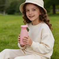 Bouteille d'eau isotherme en acier inoxydable de 20 oz pour enfants avec revêtement en céramique, anti-fuite, sans BPA, avec poignée de transport – Idéale pour la rentrée scolaire
