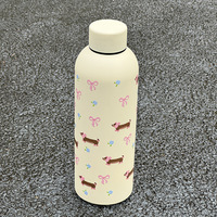 Thermos portable en acier inoxydable 2024 pour filles et étudiants, grande capacité et design exquis, style dessin animé
