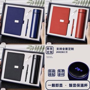 High-End Notebook Gift Set 16G USB 500ML Water Bottle Umbrella A5 Customizable Logo PU Leather Thread Sewing In-Stock for - Product Image 5