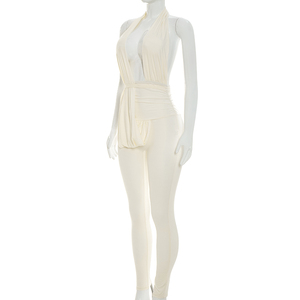 Viviblook D26JP219 Mono de una pieza sexy sin mangas con cuello halter y escote en V profundo, ajustado, con cuello oscilante y espalda descubierta para fiesta - Product Image 6
