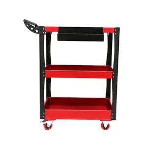 OEM factory direct price electroplating process metal tool cart with rubber roller and external metal pallet