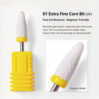 Embouts de ponceuse à ongles en céramique de 3/32 pouces, forme fusée, pour manucure, pédicure, nettoyage des cuticules, ponçage des pointes acryliques, équipement de nail art