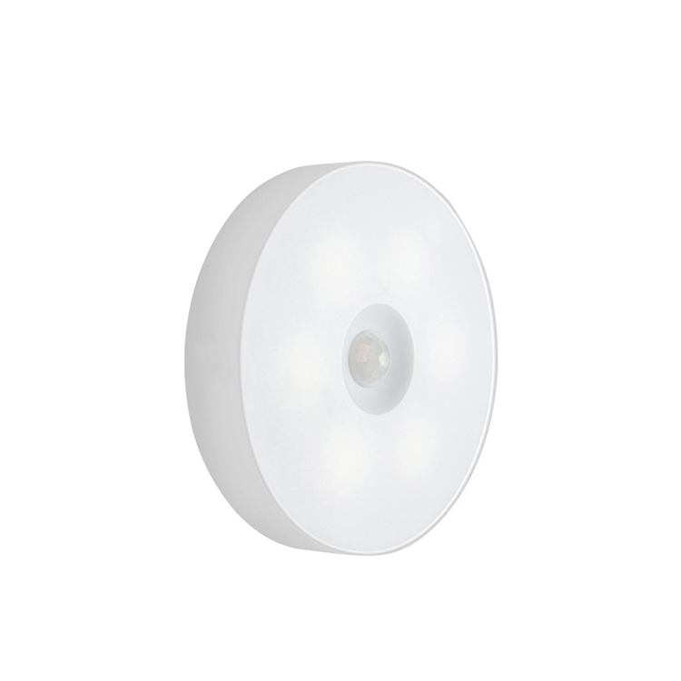 Ночник с перезаряжаемым от USB круглым датчиком движения, лампа для шкафа, туалета, кухни, спальни, украшение