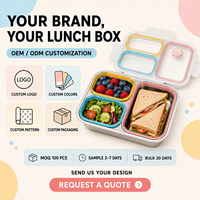 Boîte à lunch écologique réutilisable à 3 compartiments, grande capacité, en acier inoxydable 304 de qualité alimentaire, avec plateau amovible, pour la maison, le bureau et l'école