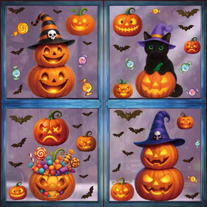 Pegatinas de <span class=keywords><strong>Calabaza</strong></span> de Halloween, Decoración Festiva, Calabazas de Caramelo, Pegatinas Electrostáticas, Pegatinas de Gato Negro Fantasma para Ventanas - Product Image 5