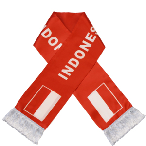 Bufanda con la Bandera de <span class=keywords><strong>INDONESIA</strong></span>, Productos Personalizados al por Mayor para Animar en Partidos de Fútbol, Bufanda con Borlas de la Bandera Nacional para Fanáticos - Product Image 1