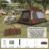 Tenda Camping Arctic Wolf Empat Musim Portabel Dua Kamar Satu Ruang Tamu Pemasangan Cepat Anti Sinar Matahari & Anti Hujan 14kg Ringan
