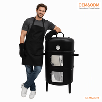 Barbecue Grill Extérieur Fumoir en Acier Inoxydable, Gril Commercial Rotatif au Charbon de Bois, Boîte à Fumoir Offset