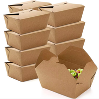 Boîte alimentaire en papier kraft biodégradable écologique personnalisée |   Emballage jetable résistant à la graisse et aux fuites pour sushis et salades