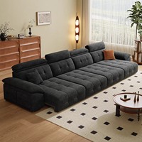 Vente directe d'usine, canapé électrique intelligent Lawrence fabriqué en Chine, canapé-lit en tissu chenille de luxe léger multifonction, acier au carbone