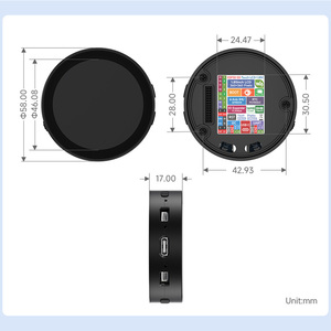 Carte de développement <span class=keywords><strong>ESP32</strong></span>-<span class=keywords><strong>S3</strong></span> avec écran LCD rond de 1,85 pouce 360*360, Wi-Fi, BLE 5, pour boîtier de haut-parleur intelligent à commande vocale IA, <span class=keywords><strong>ESP32</strong></span> avec affichage - Product Image 6