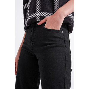 Jeans cropped a gamba larga in nero - Product Image 2