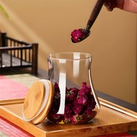Bocal de rangement moderne en verre soufflé avec couvercle de haute qualité Logo personnalisé Vente en gros Récipient alimentaire pour café, cuisine, école et fêtes