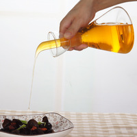 Bouteille d'huile de cuisine en verre borosilicate haute résistance avec couvercle anti-fuite latérale, pour sésame, assaisonnement, sauce soja, huile de piment, compatible micro-ondes, pour le camping