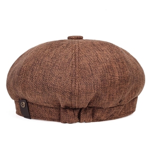 Berretto da strillone in lino da uomo cappello estivo a spina di pesce traspirante Peaky Ivy Driving Cap - Product Image 4