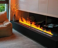 Décor de bâtiment intérieur de 75 pouces Cheminée à vapeur Led Light Multi Colors Flame Water Vapor Fireplace Under Tv Cabinet