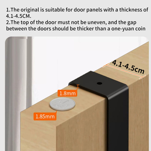 Pano.V Over Door <b>Clothes</b> Rack Double Layer Gunmetal Gray Hook Type <b>Storage</b> Organizer For Bedroom Closet With Shelf And Hooks - Product Image 5