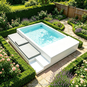 H188 Custom 20Ft Oval Plunge <b>Pool</b> <b>For</b> Private Backyard <b>Garden</b> UV Stabilized Fiberglass <b>Pool</b> Equipped With Filtration System - Product Image 1