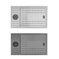 Éviers de cuisine multifonctionnels à double bac en acier inoxydable 304 avec couvercle dissimulé et rinçateur de tasses intégré pour bar et camping-car