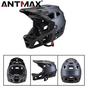 <span class=keywords><strong>Casco</strong></span> de bicicleta de montaña ANTMAX de color titanio ligero de cara completa <span class=keywords><strong>casco</strong></span> de Rayce juvenil con protector de barbilla <span class=keywords><strong>desmontable</strong></span> y visera - Product Image 5