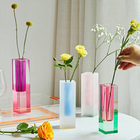 JERY moderne acrylique Vase dégradé de couleur décoration de la maison Art choses personnalisé plexiglas fleur Vase