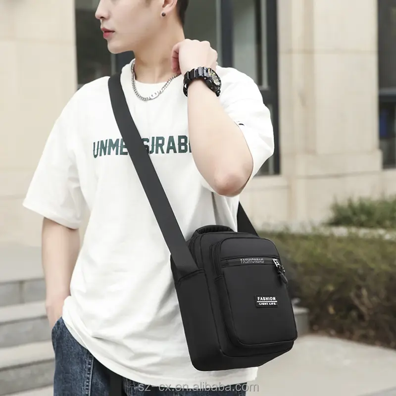 2022 men male student fashion large capacity outdoor business travel mini crossbody shoulder bag pouch sling nylon messenger bag