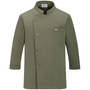 Uniforme <span class=keywords><strong>de</strong></span> chef d'hôtel cinq étoiles, manches trois-quarts, uniforme <span class=keywords><strong>de</strong></span> pâtissier, vêtements <span class=keywords><strong>de</strong></span> <span class=keywords><strong>travail</strong></span> pour boulangerie, vêtements <span class=keywords><strong>de</strong></span> <span class=keywords><strong>travail</strong></span> pour la pâtisserie, automne-hiver, polyester - Product Image 1