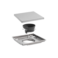 Accessoires de salle de bain HF, drain de douche en acier inoxydable moderne, carré de 20 cm, à insérer dans les carreaux, miroir caché, poli, anti-odeur