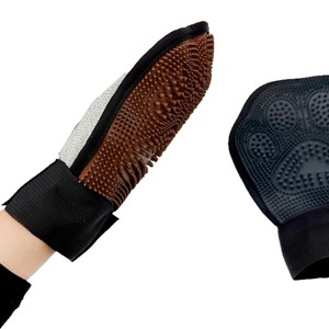 Gants anti-poils pour chat et chien, double face, antistatiques, pour toilettage, massage, bain, fournitures pour animaux de compagnie, taille unique, noir et marron - Product Image 3