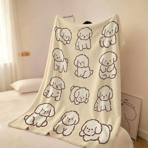 Couverture en flanelle personnalisée avec impression de chiens mignons, couverture de canapé, couverture de sieste, super douce, lavable en machine, pour chambre à coucher, salon - Product Image 6