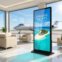 Kiosco de Señalización Digital de Pantalla Completa, con Soporte de Piso, Pantalla Táctil LCD de 55, 65, 75, 85 y 98 Pulgadas, para Soluciones de Publicidad en Interiores