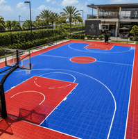 Professionelle Monoblock PP Ineinandergreifende Sportbodenplatten Anti-Vibrations-Bodenplatten für Basketballplatz-Bodenbelag Padel