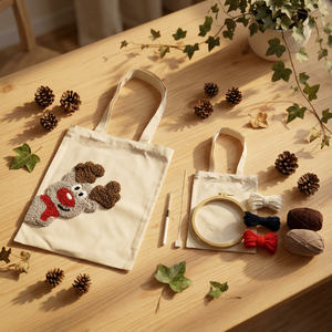 Kit de Sac Fourre-Tout à Broderie au Poinçon DIY, Motif Renne de Noël Adorable, Kit de Démarrage pour Broderie, Jouet Créatif, Marque <span class=keywords><strong>VOSAN</strong></span>, pour les 7 ans et plus - Product Image 1